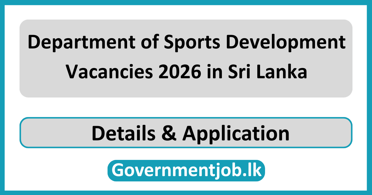 Department of Sports Development Vacancies 2026 in Sri Lanka