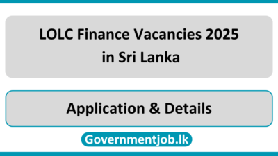 LOLC Finance Vacancies 2025