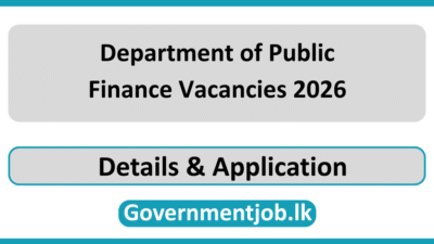 Department of Public Finance Vacancies 2026