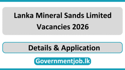 Lanka Mineral Sands Limited Vacancies 2026