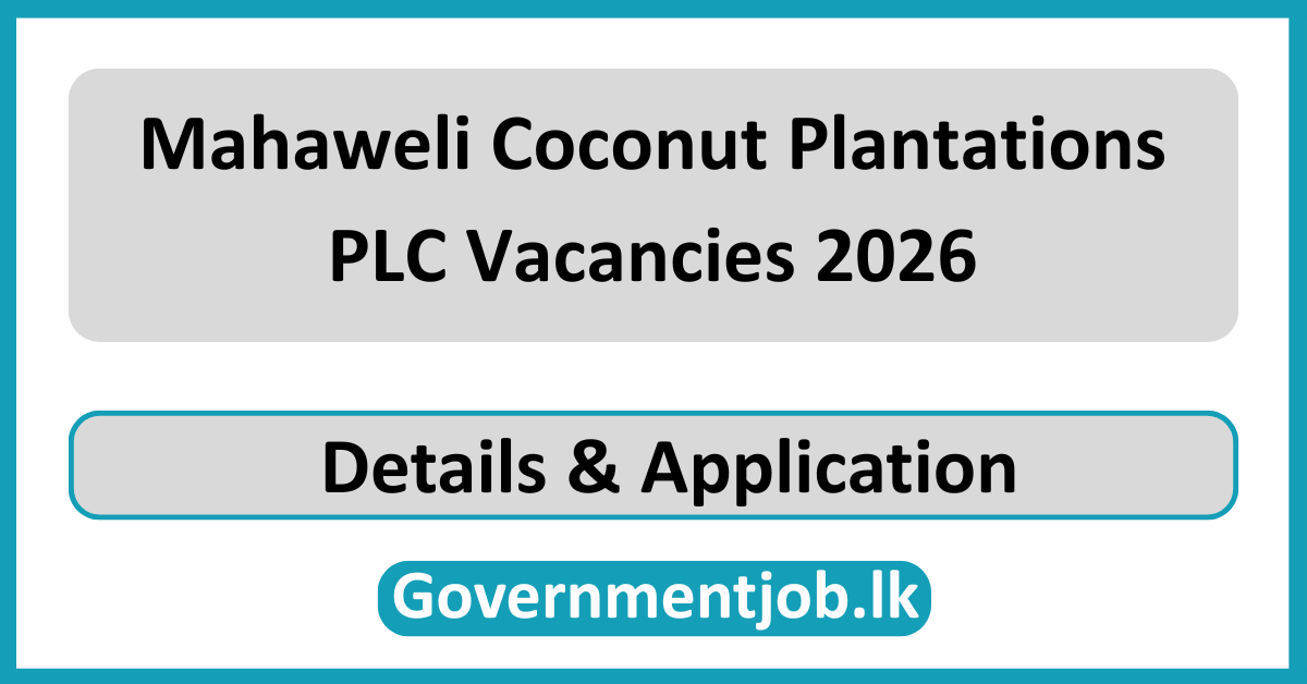 Mahaweli Coconut Plantations PLC Vacancies 2026