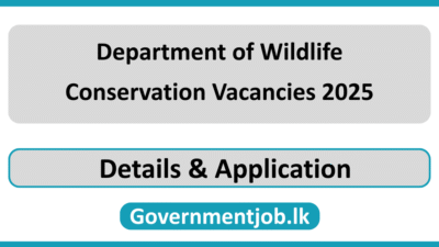 Department of Wildlife Conservation Vacancies 2025