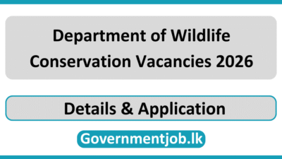 Department of Wildlife Conservation Vacancies 2026