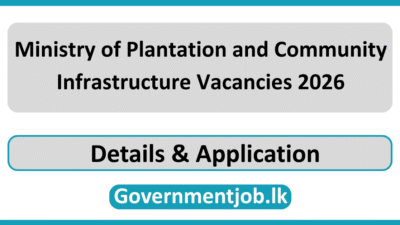 Ministry of Plantation and Community Infrastructure Vacancies 2026