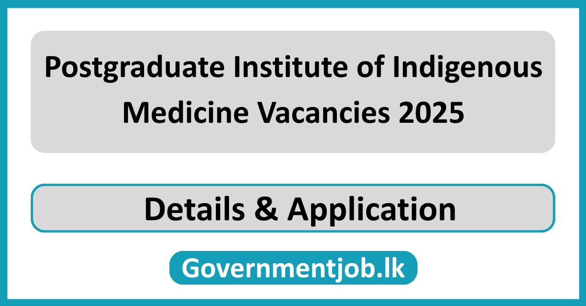 Postgraduate Institute of Indigenous Medicine Vacancies 2025