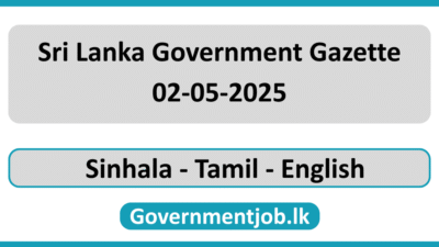 Sri Lanka Government Gazette 2025 May 02 Sinhala Tamil English
