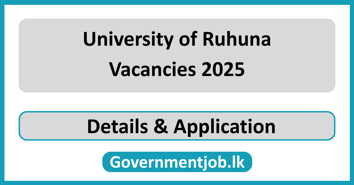 University of Ruhuna Vacancies 2025