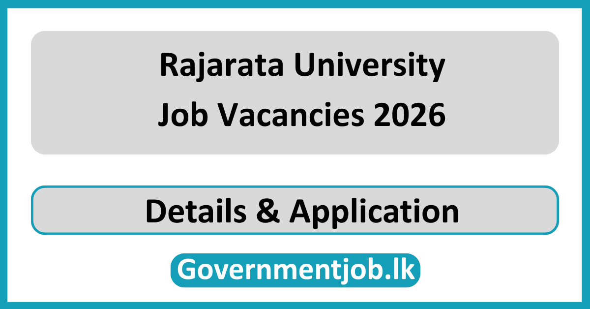 Rajarata University Job Vacancies 2026
