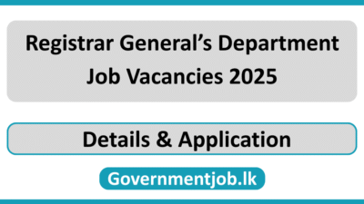 Registrar General’s Department Job Vacancies 2025