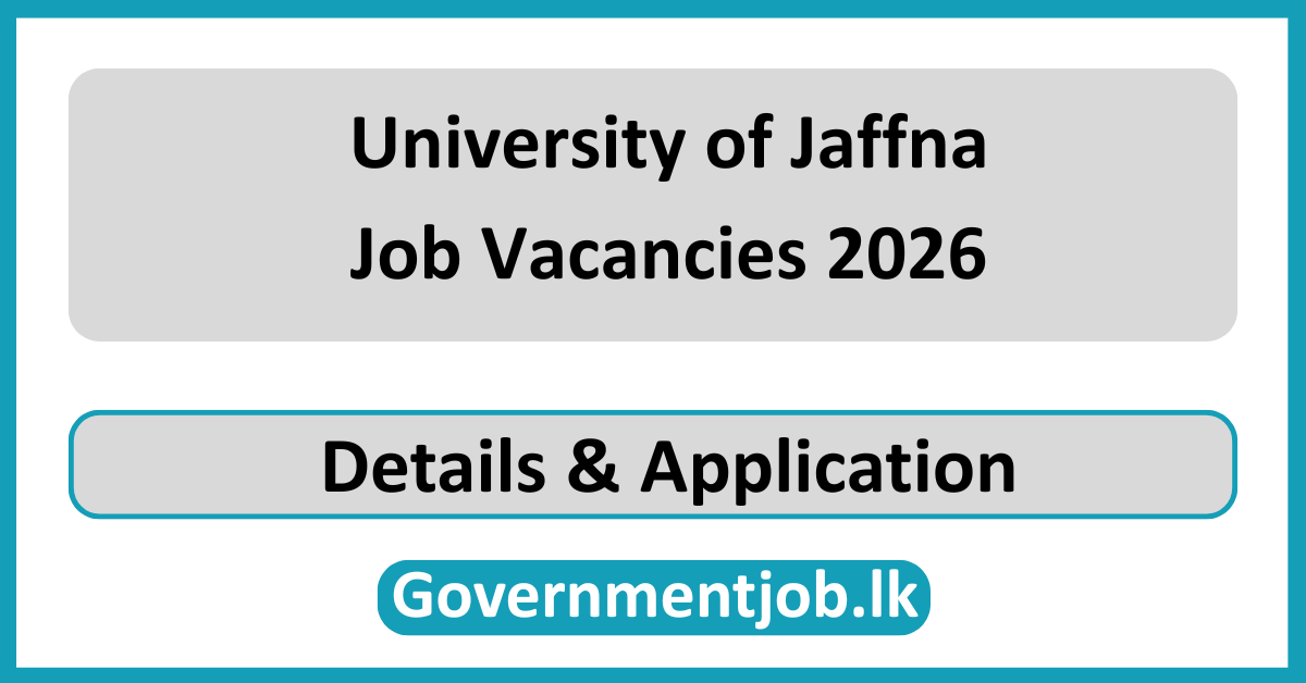University of Jaffna Job Vacancies 2026