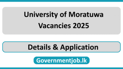 University of Moratuwa Vacancies 2025