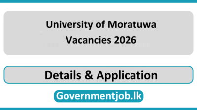 University of Moratuwa Vacancies 2026