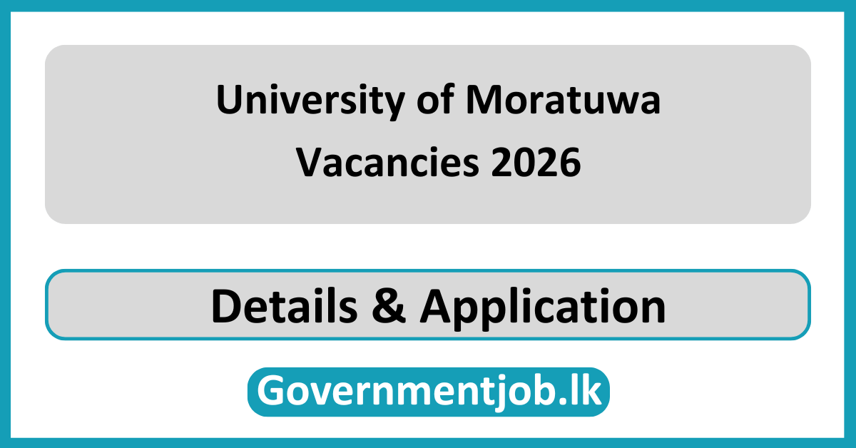 University of Moratuwa Vacancies 2026