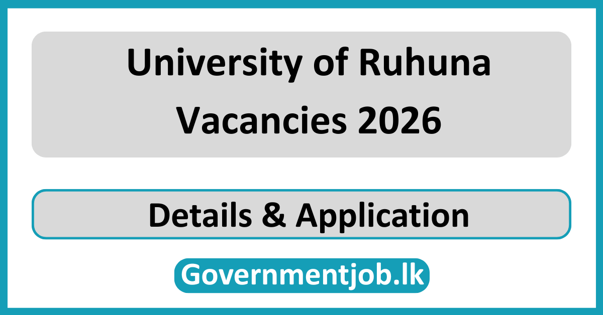 University of Ruhuna Vacancies 2026