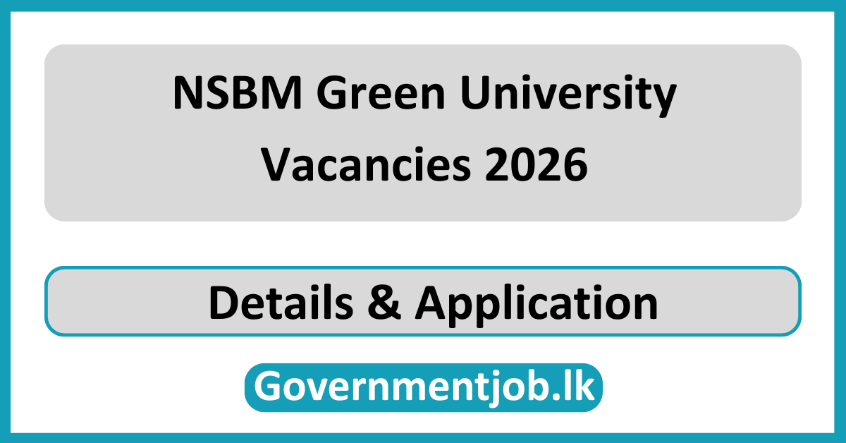 NSBM Green University Vacancies 2026