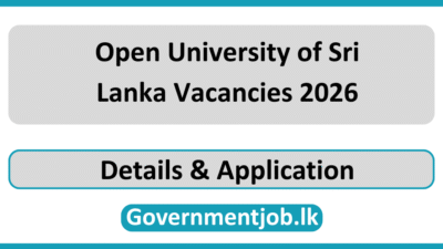 Open University of Sri Lanka Vacancies 2026