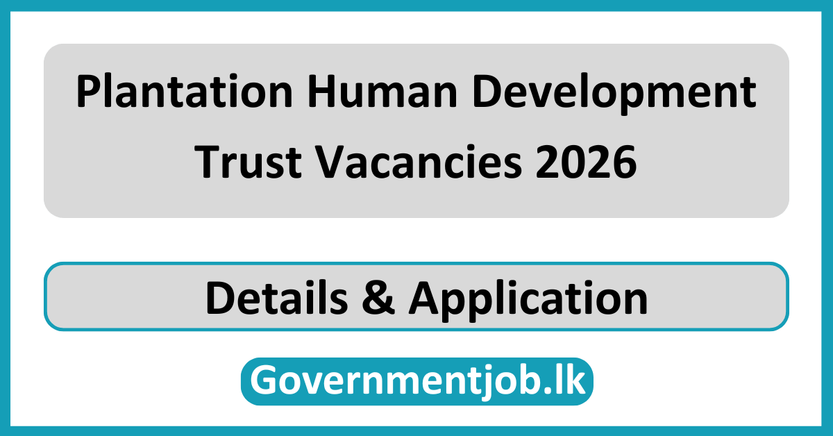 Plantation Human Development Trust Vacancies 2026
