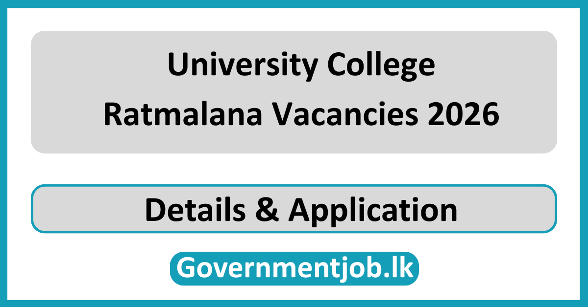 University College Ratmalana Vacancies 2026