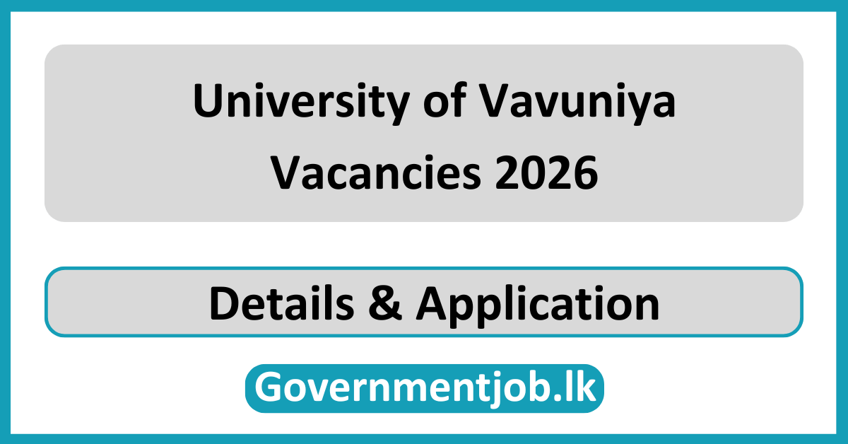 University of Vavuniya Vacancies 2026