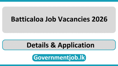 Batticaloa Job Vacancies 2026