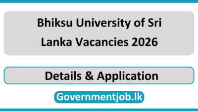 Bhiksu University of Sri Lanka Vacancies 2026