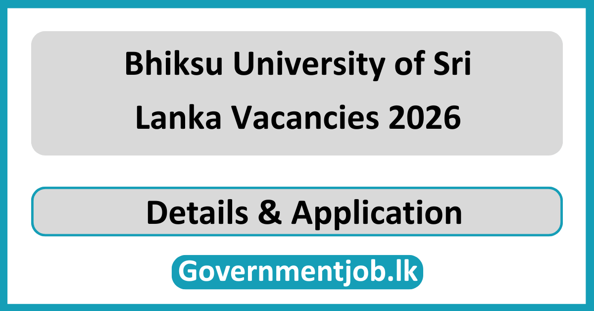 Bhiksu University of Sri Lanka Vacancies 2026