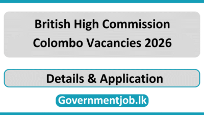 British High Commission Colombo Vacancies 2026