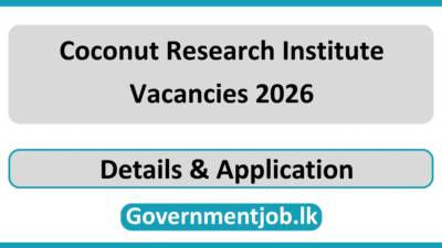 Coconut Research Institute Vacancies 2026