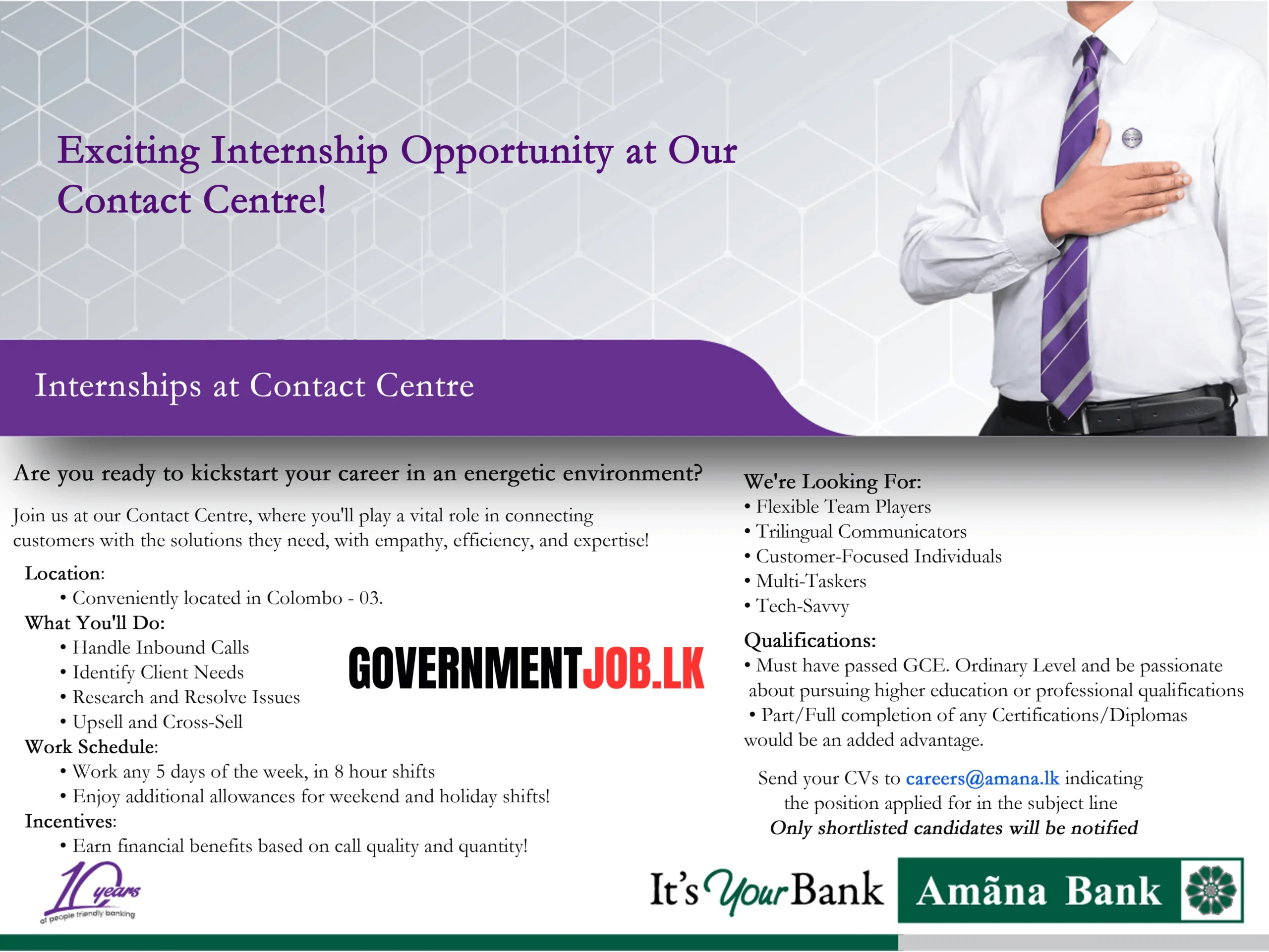 Internship (Island Wide) – Amana Bank PLC 3 Internship (Island Wide) – Amana Bank PLC