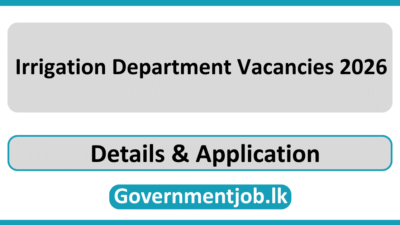 Irrigation Department Vacancies 2026
