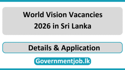 World Vision Vacancies 2026 in Sri Lanka