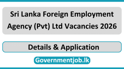 Sri Lanka Foreign Employment Agency (Pvt) Ltd Vacancies 2026
