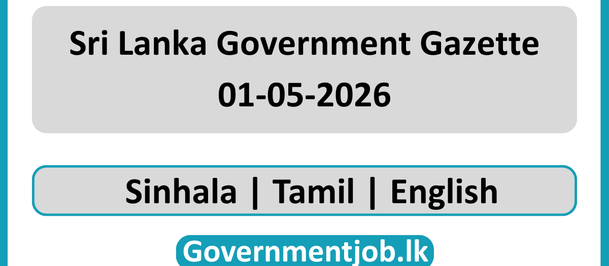 Sri Lanka Government Gazette 2026 May 01 Sinhala Tamil English (Gazette 01-05-2026)